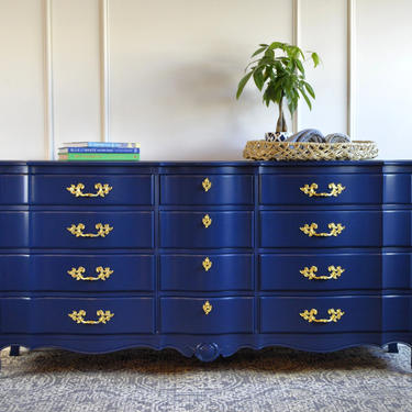 French Provincial Blue Dresser. 