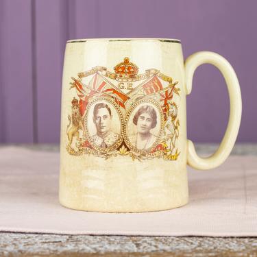 Antique King George VI and Queen Elizabeth Coronation Mug