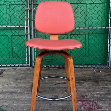 Mid century bentwood &amp; vinyl stool