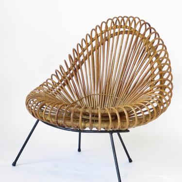 Janine Abraham and Dirk Jan Rol Rattan Lounge Chair Edition Rougier 