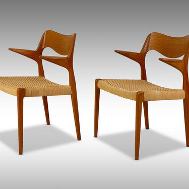 Møller #55 Teak Armchairs (Pair) - *Please ask for a shipping quote before you purchase. 