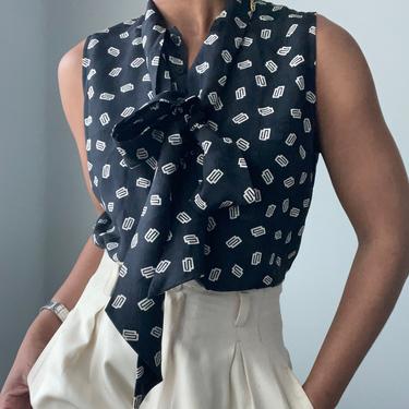 vintage RALPH LAUREN silk geometric print blouse 