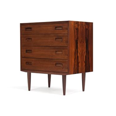 Small Danish Rosewood Dresser or Nightstand. Hundevad 1960s. Free Shipping 
