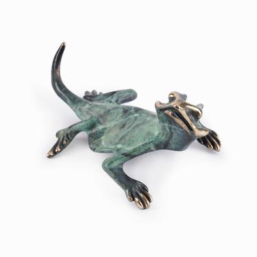 Michael Storey Small Bronze Sculpture Lizard Mid Century Modern 