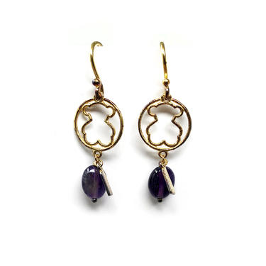 Tous Gold and Amethyst Earrings