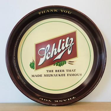 Vintage Schlitz Beer Tray from Jos. Schlitz Brewing Co., Milwaukee, Wisconsin 