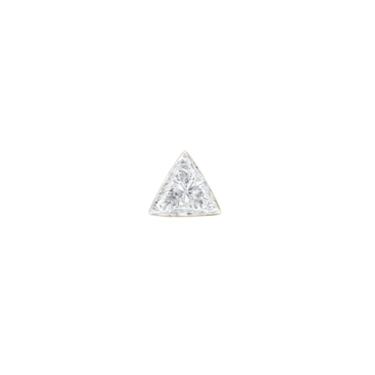 2.5mm Invisible Set Triangle Diamond Threaded Stud Earring Yellow Gold