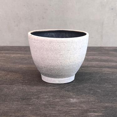 Little Ceramic Bowl - Raw exterior coat with matte black interior glaze 