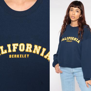 California Berkeley Sweatshirt University Sweatshirt 90s Shirt Russell Sweatshirt Navy Blue Football Graphic College Vintage Large 