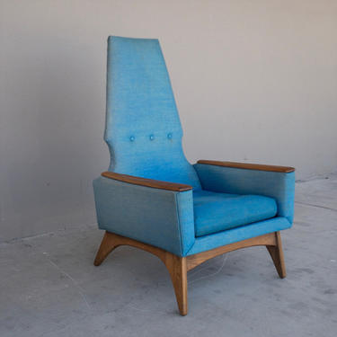 Blue Adrian Pearsall Tall Back Chair