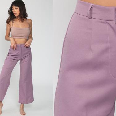 Bell Bottoms Pants 70s Boho Hippie Bellbottom Purple High Waisted 1970s Vintage Bohemian Trousers High Rise Extra Small xs 2 