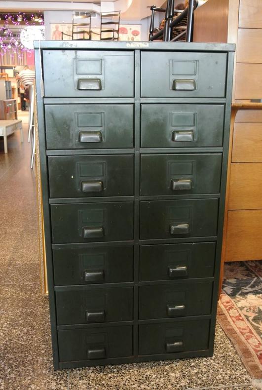 Green metal file cabinet. $195. Miss Pixies