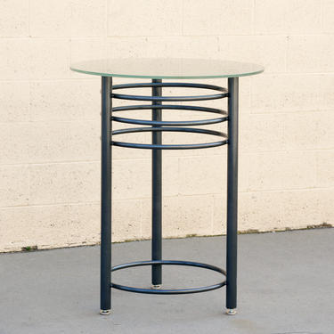 Vintage Contemporary Steel Cocktail or Center Table, Refinished in Metallic Gray