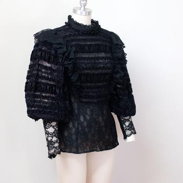 1970s Lace Blouse | Victor Costa 