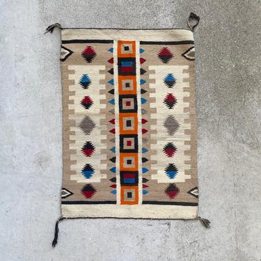 Vintage Wool Gallup Throw Rug Southwestern Textile New Mexico 41x29 
