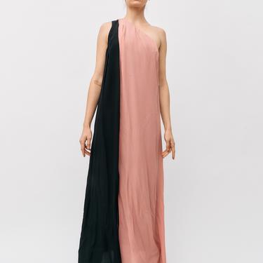 Osklen Colorblock One-Shoulder Maxi Dress