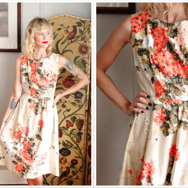 1950s Dress // Orange Blossom Dress // vintage 