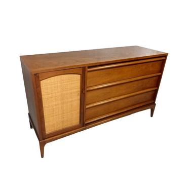 Free Shipping Within Continental US - Vintage Solid Walnut Credenza Cabinet Storage Dresser 