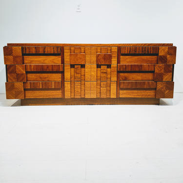 Mid-Century Modern Brutalist Dresser by Lane in the Style of Paul Evans 