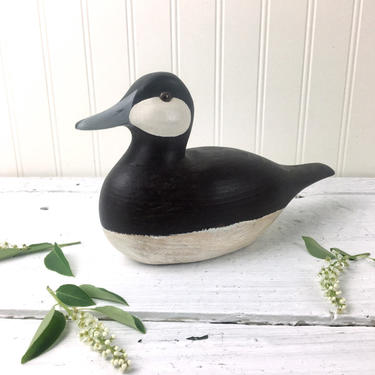 Braddock Bros carved duck decoy - Union ME - 1980s fine art wood carving 