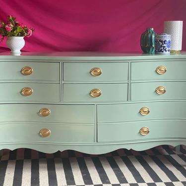 Lacquered Dresser in Soft Green 