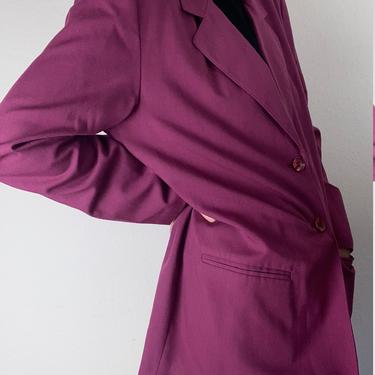 vintage fuchsia woven minimalist blazer size large 