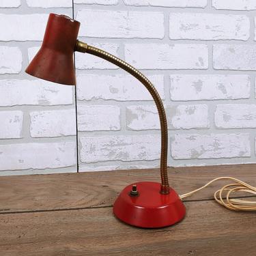 Red Gooseneck Small Task Table Lamp 