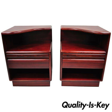 Pair of Mid Century Modern Danish Modern Rosewood Nightstands Tables by Mobican