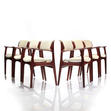 STUNNING Erik Buch Rosewood Model 50 Armchair Dining Chairs O.D. Møbler A/S 