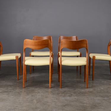 6 Moller Model 71 Teak Dining Chairs Mid Century Danish Modern 