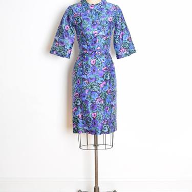vintage 50s dress, 50s silk dress, floral print dress, dress jacket set, silk jacket, plum purple dress, 50s clothing, 50s jacket, XS XXS 