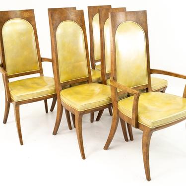 Mastercraft Mid Century Burlwood Dining Chairs - Set of 6 - mcm 