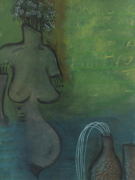 Madame de Fleurs - Original Artwork Painting by Sevag Mahserejian - contemporary post modern abstract expressionism art 