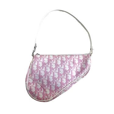 Dior Pink Monogram Mini Saddle Bag