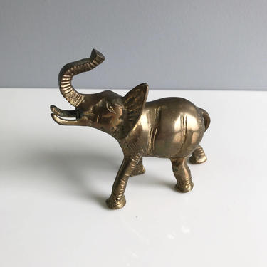 Brass Elephant Figurine / Brass Elephant / Brass Elephant Paperweight 