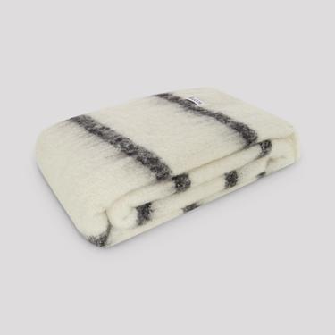 Revar Wool Throw Blanket in Black & Ivory