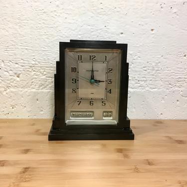 1931 Hammond Skyscraper Electric Calendar Alarm Clock w Day, Date, Black Bakelite, Gregory 
