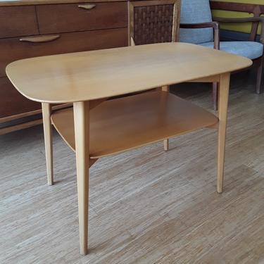 Blonde Wood Side Table with Shelf by Elias Svedberg for Nordiska Kompaniet (distr. by Knoll)