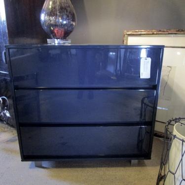 CB2 DEEP BLUE CHEST OF DRAWERS WITH CHROME FEET