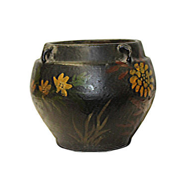 Chinese Ancient style Black Glaze Flower Graphic Ceramic Bowl Pot ws1136E 