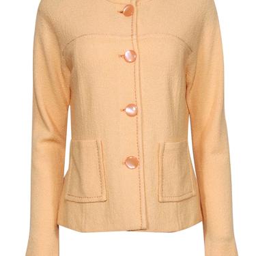 St. John - Light Orange Knit Button-Up Jacket Sz 10