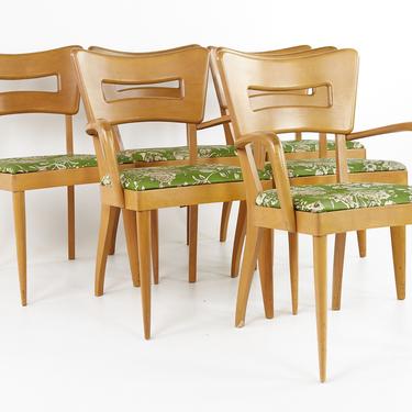 Heywood Wakefield Mid Century Dog Bone Dining Chairs - Set of 6 - mcm 