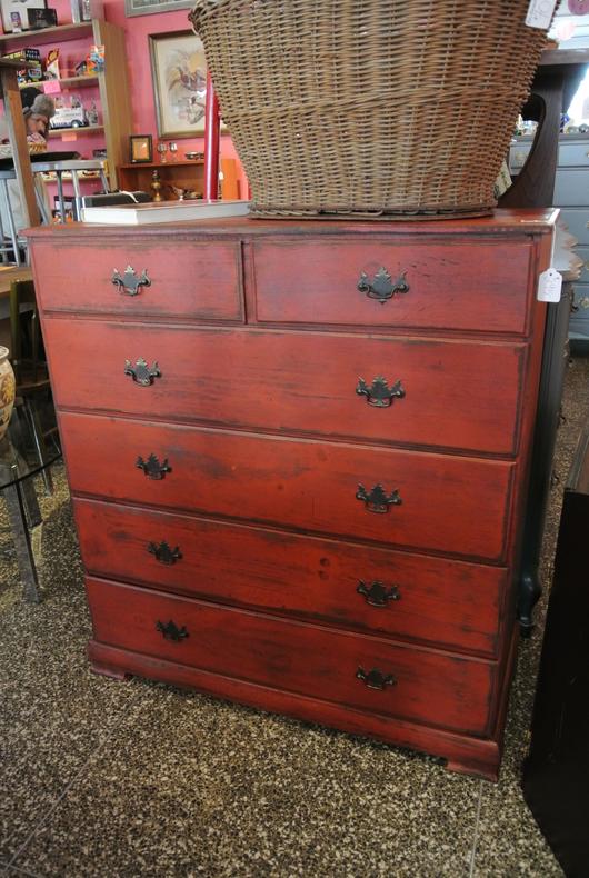 Red chest of drawers - $295