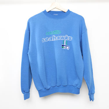 vintage 1990s SEATTLE SEAHAWKS embroidered sweatshirt 90s nfl football slouchy top -- size medium 