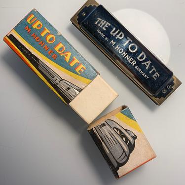 The Up To Date Harmonica - 1930'S M. Hohner HARMONICA - Original Art Deco Box - Model Number 1934 - Excellent Vintage Condition 