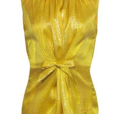 Tory Burch - Yellow &amp; Gold Front Tie Tank Blouse Sz 12