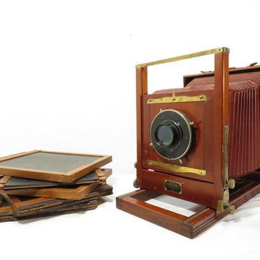 Antique 8X10 KODAK EASTMAN IMPROVED CENTURY VIEW NO. 2 CAMERA W/ Lens & Slides