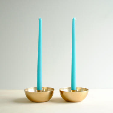 Vintage Brass Dansk Candle Holders, Pair of Brass Candle Holders 