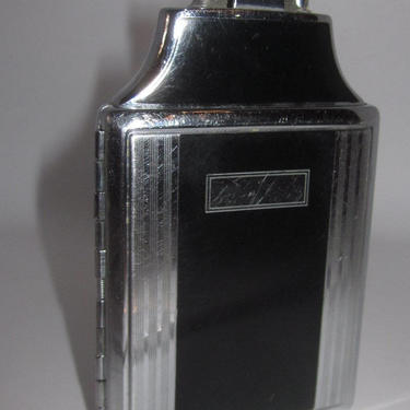 Vintage Ronco Lighter, 1940's Black and Chrome Lighter, Ronco Lighter, Vintage Lighter, Tortoise Shell Lighter, Smoking Gift, Cigarette Case 