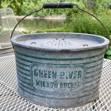 Vintage Green River Minnow Bucket 